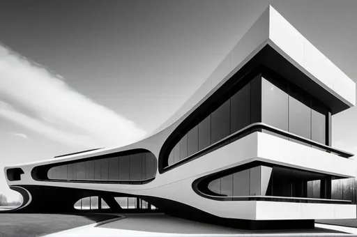 Prompt: futuristic architecture.  professional photography. UHD.  black and white