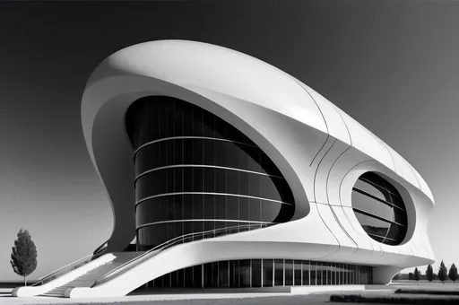 Prompt: futuristic architecture.  professional photography. UHD.  black and white