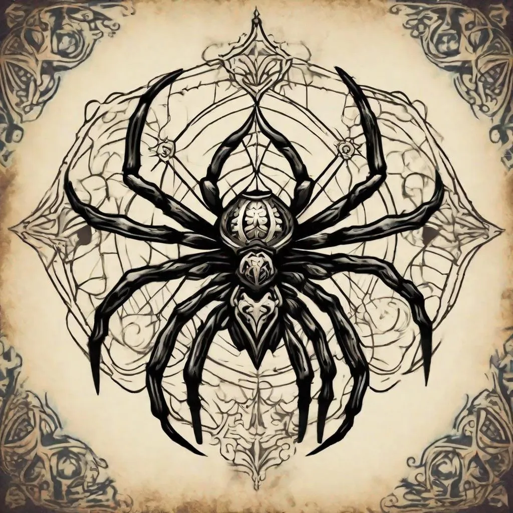 Black and Grey Spider Tattoo Design – Tattoos Wizard Designs