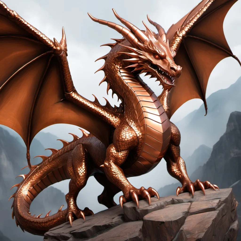 Prompt: copper dragon, majestic