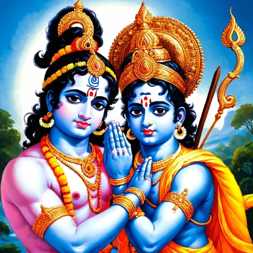 Prompt: Lord Krishna and Lord Rama