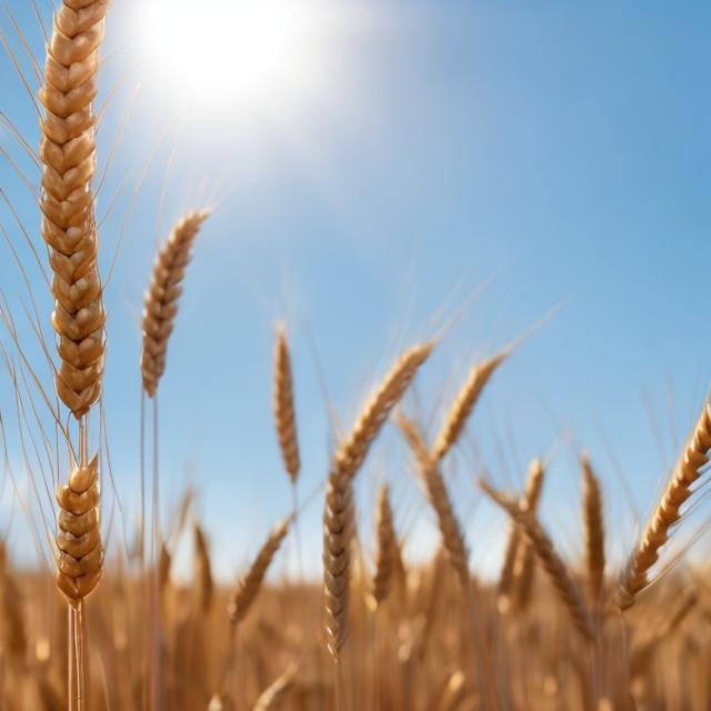 Prompt: 
wheat ears against the background of a clear sky