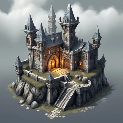 Prompt: Medieval fantasy castle with towering stone walls, rugged stone walkway, nostalgic PS2 game graphics, detailed stone texture, misty atmosphere, fantasy RPG game style, nostalgic, high quality, detailed texture, fantasy, medieval, rugged stone, misty atmosphere, nostalgic graphics, RPG game style, towering walls, memory
