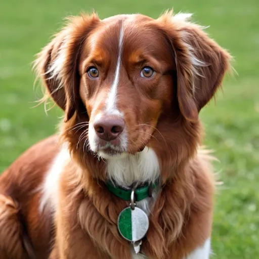 Prompt: a mix of an Irish Setter with an Australian Shepard 