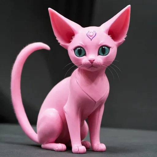 Prompt: a pink cat that looks like Espeon