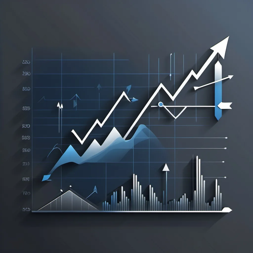 Prompt: A minimalist, abstract design featuring a candlestick chart and financial symbols in a timeless, modern style. The background is a neutral gradient in shades of gray or dark blue, with subtle details like arrows or lines to suggest movement and trading. No people or faces, just a clean and professional look that conveys day trading expertise and financial insight.