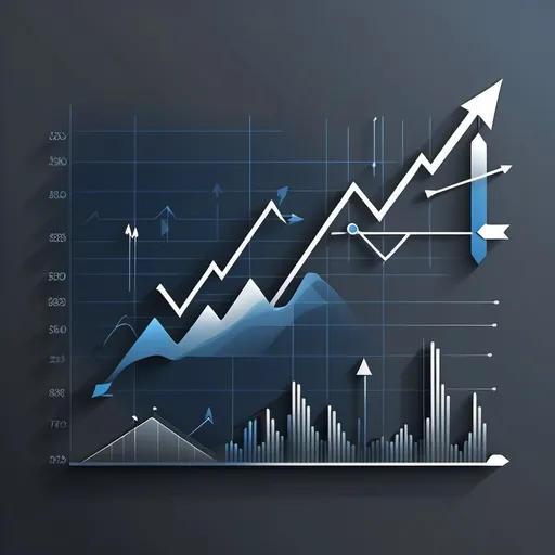 Prompt: A minimalist, abstract design featuring a candlestick chart and financial symbols in a timeless, modern style. The background is a neutral gradient in shades of gray or dark blue, with subtle details like arrows or lines to suggest movement and trading. No people or faces, just a clean and professional look that conveys day trading expertise and financial insight.