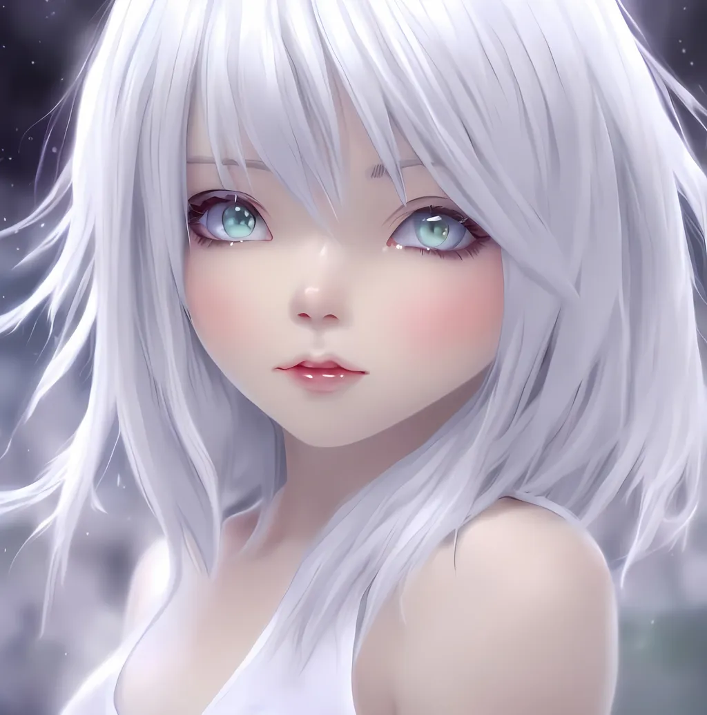 Prompt: Beautiful White hair anime girl