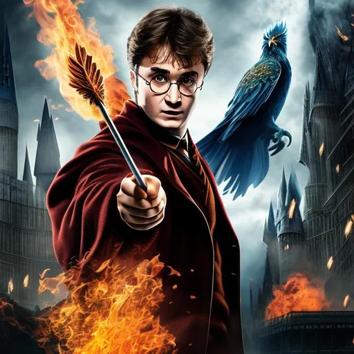 Prompt: Harry Potter with Phoenix