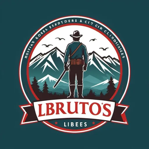 Prompt: (Brutos libres explotadores montañas y ciudades) logotype