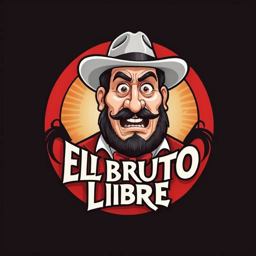 Prompt: El bruto libre cartoon, monociclo - logotype