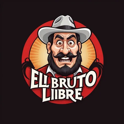 Prompt: El bruto libre cartoon, monociclo - logotype