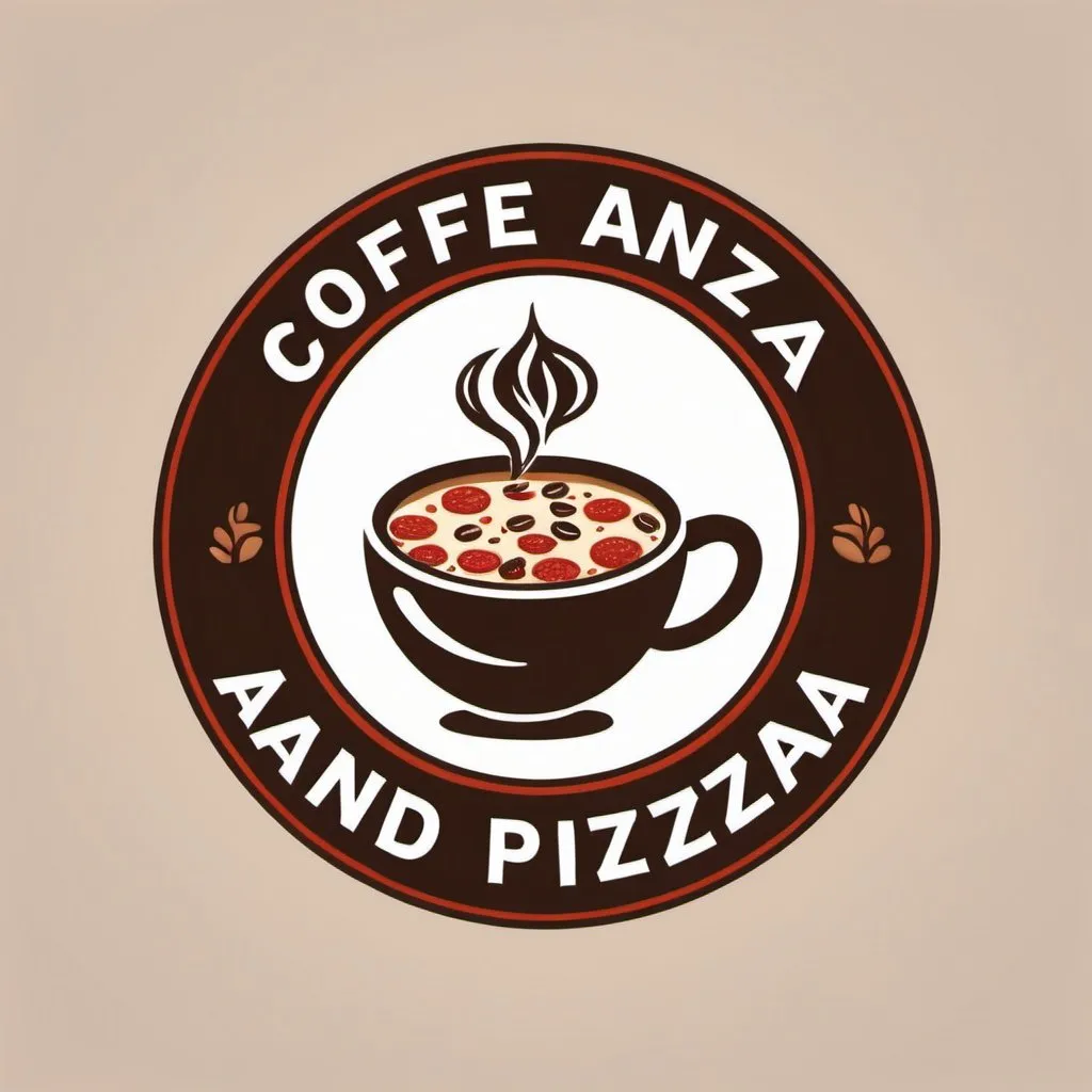 Prompt: Coffee and pizza logo