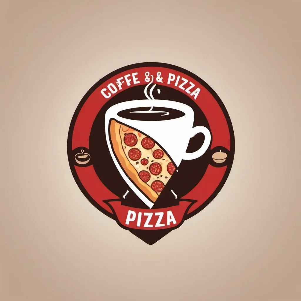 Prompt: Coffee and pizza logo