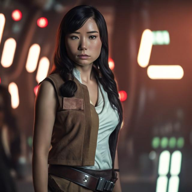 Prompt: Female Asian han solo