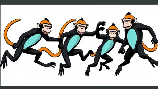 Prompt: Vibrant anime illustration of five flying proboscis monkeys, bold and colorful, manga style, dramatic and dynamic poses, retro pop art, colors black, silver, turquoise, high quality, detailed fur and features, energetic and playful, comic book, 1990s style, bold outlines, vivid colors, dynamic movement, professional illustration