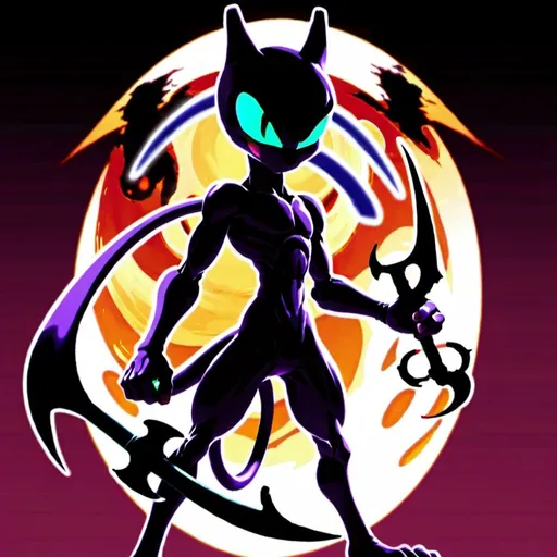 Prompt: Shadow mewtwo with scythe 