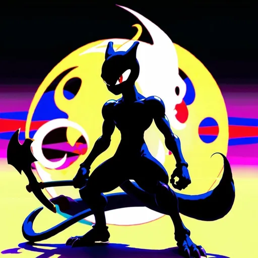 Prompt: Shadow mewtwo with scythe 