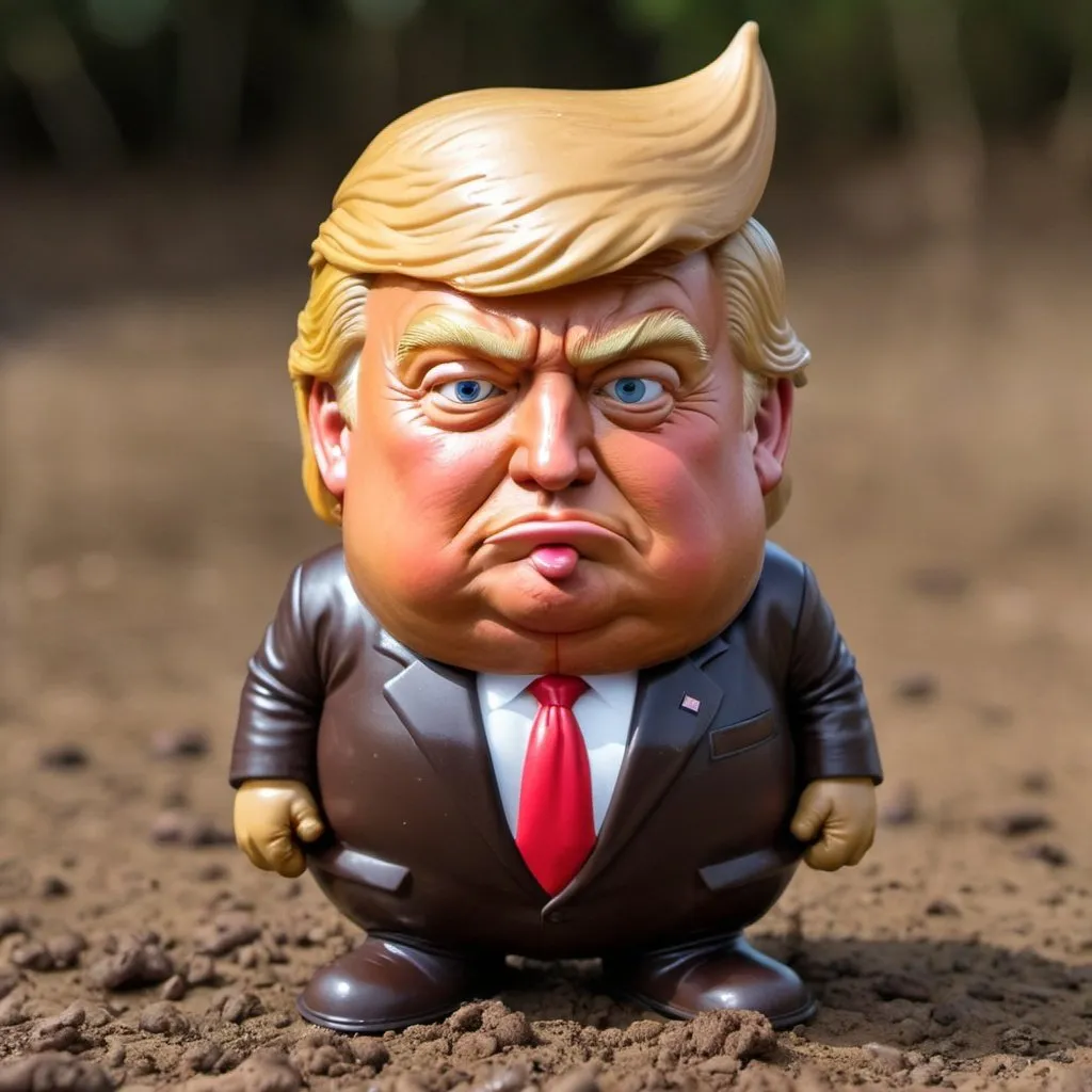 Prompt: poop with fat donald trump face
