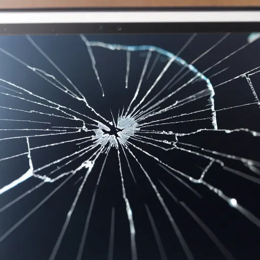 Prompt: cracked screen
