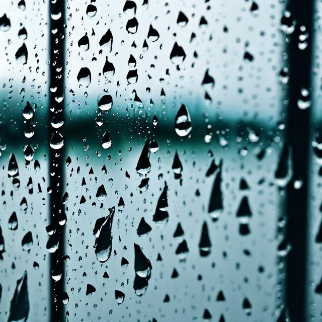 Prompt: Rain drops on window