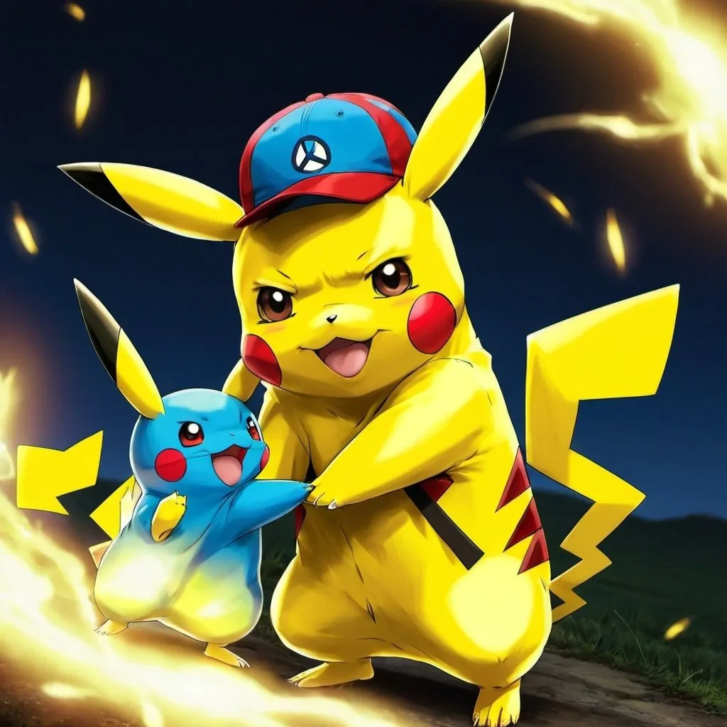 Prompt: Pikachu and Espur