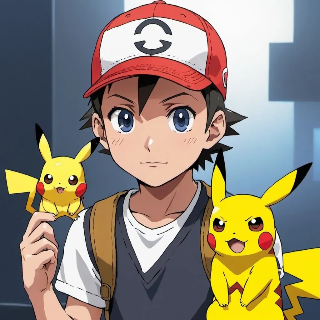 Prompt: Pikachu and Ash