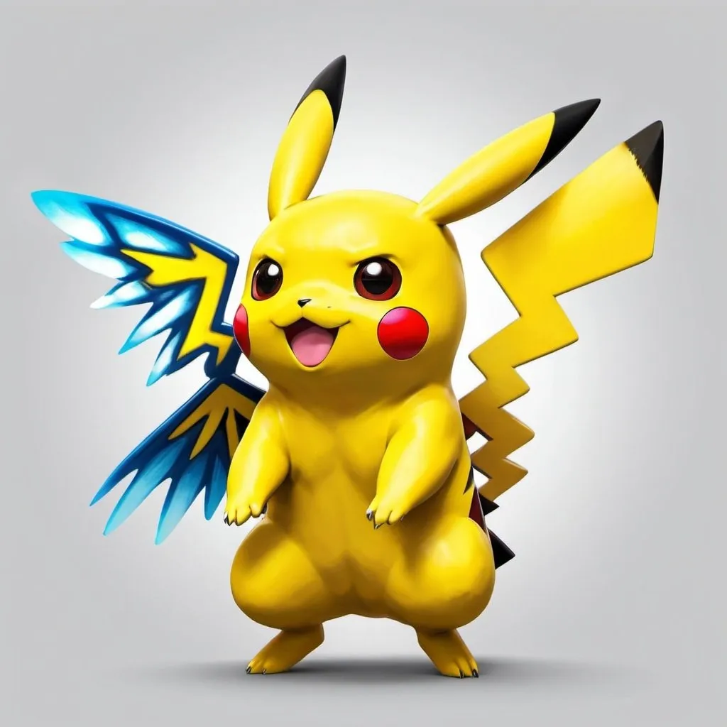Prompt: Pikachu with wings