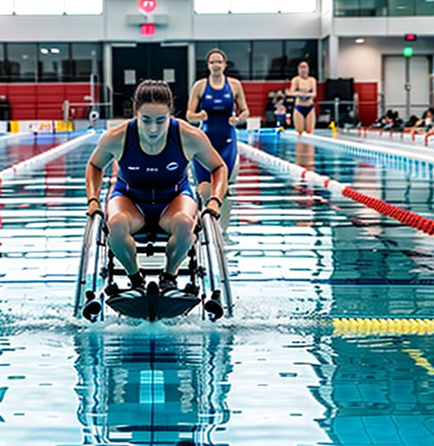 Prompt: wheelchair swimming race