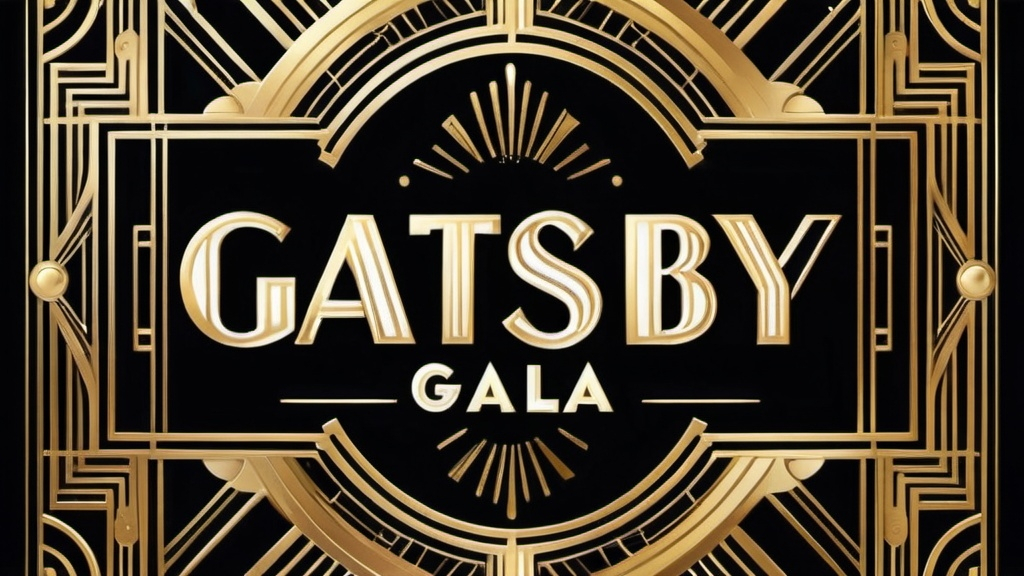 Prompt: (accurately spelled text "Gatsby Gala"), concert poster design, lavish 1920s theme, elegant and opulent visuals, art deco elements, gold and black color scheme, luxurious ambiance, vintage typography, jazz music vibes, high energy, bold contrast, intricate details, sophisticated atmosphere, ultra-detailed, captivating composition, eye-catching visuals.