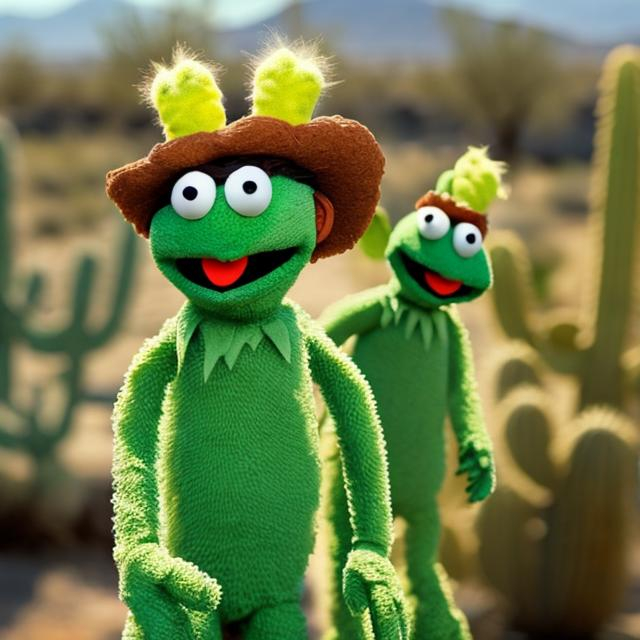 Prompt: Cactus muppet