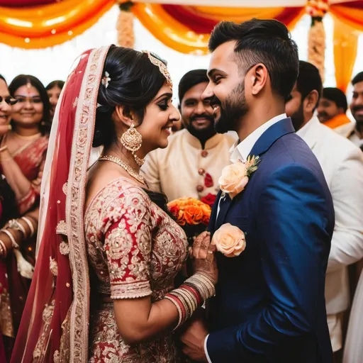 Prompt: wedding candid picture of couple 