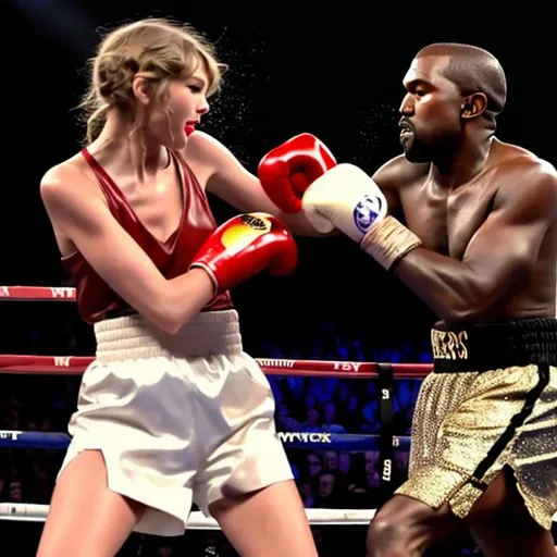 Prompt: Kanye punches taylor swift

