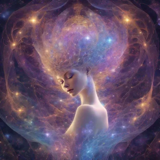 Prompt: Nebula goddess fractal lady