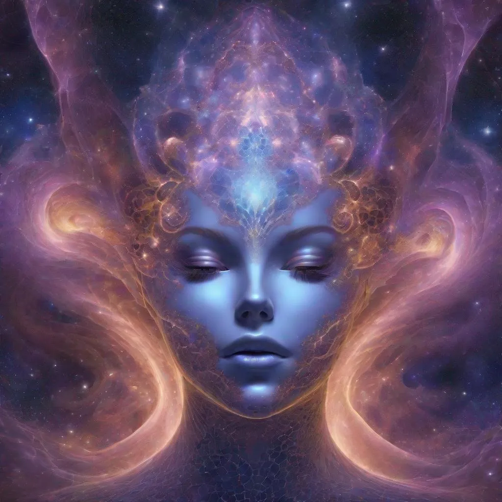 Prompt: Nebula goddess fractal lady