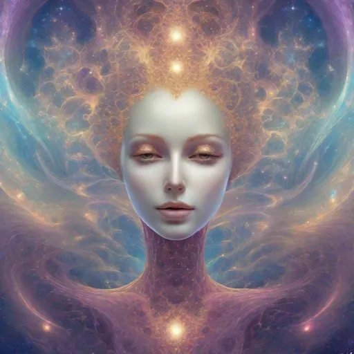 Prompt: Nebula goddess fractal lady
