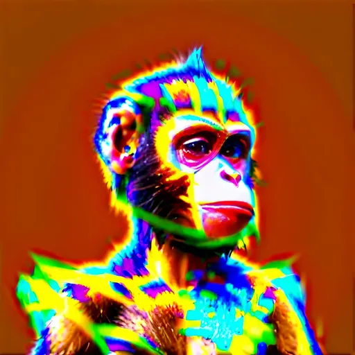 Prompt: Mix this image and generate a new monkey