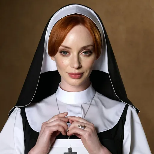 Prompt:  milky christina hendricks nun