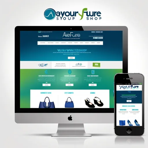 Prompt: (comprehensive website design) for www.aiyourfuture.shop, modern and sleek aesthetic, dynamic layout, user-friendly navigation, vibrant color palette, cool blues and greens, engaging visuals, appealing to tech-savvy shoppers, e-commerce features highlighted, high-quality graphics, polished and professional look, ultra-detailed, optimized for mobile viewing, contemporary typography, capturing innovation and creativity.