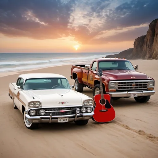 Prompt: classic rock, country and beach theme