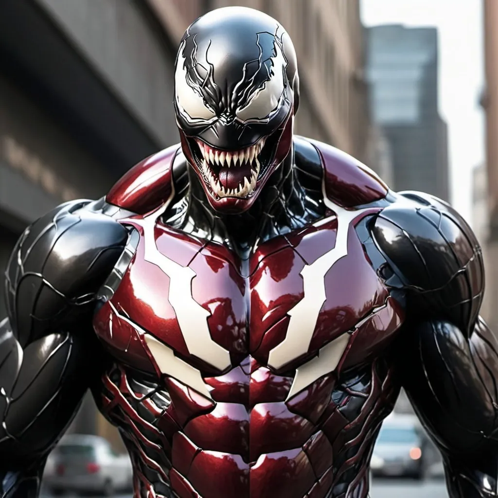 Prompt: venom merged with ironman