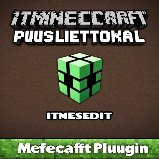 Prompt: Create a YouTube thumbnail of a Minecraft tutorial explaining a plugin called ItemsEdit