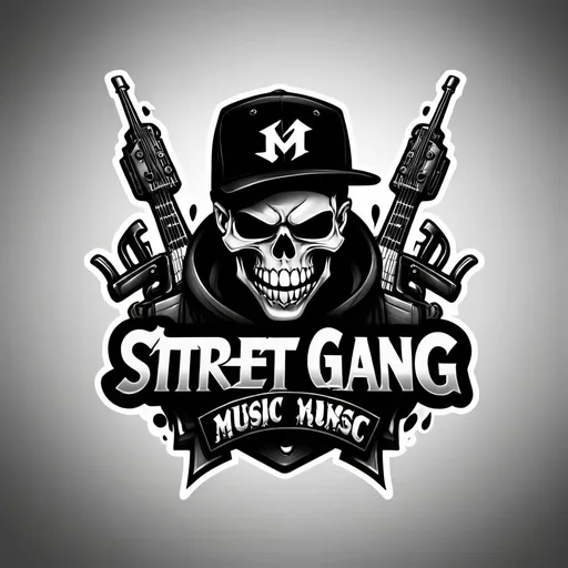 Prompt: Create me a logo with a theme Street gang music 