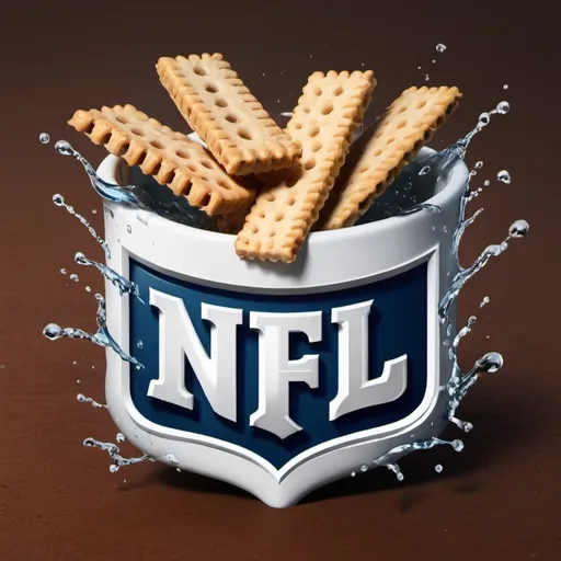 Prompt: create NFL logo for the Soggy Sayo featuring a wet square cracker