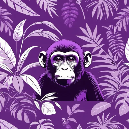 Prompt: Fruity monkey  jungle person purple