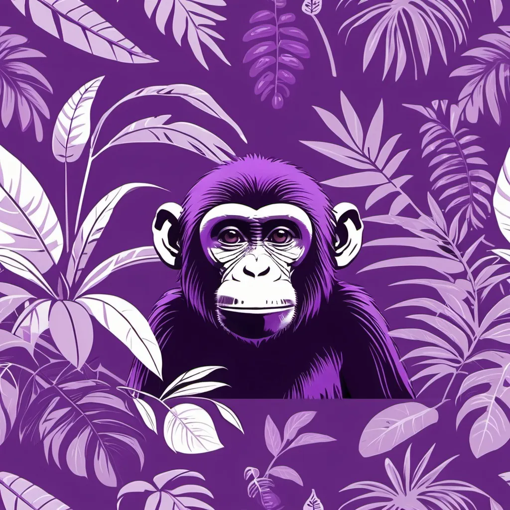 Prompt: Fruity monkey  jungle person purple