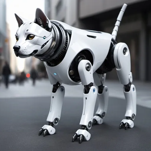 Prompt: <mymodel>futuristic robot cats and dogs
Normal sized