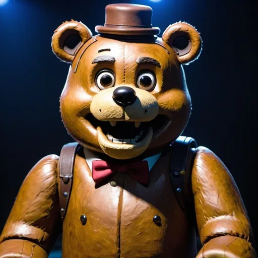 Prompt: a brown animatronic bear named Freddy fazbear
