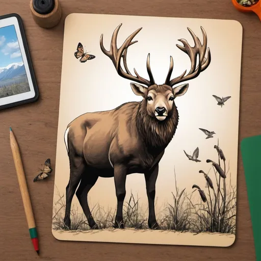 Prompt: Create a design for a board project about wildlife