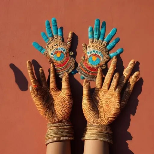 Prompt: Indian hands and arms waving